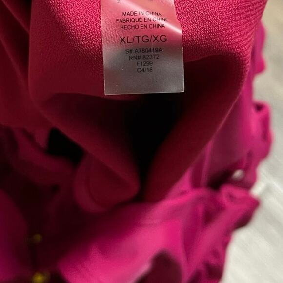 bebe Hot Pink Rhinestone Logo One-Piece Swimsuit Y2K Cutout XL Glam Swarovski - Picture 6 of 8